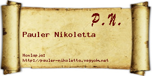 Pauler Nikoletta névjegykártya